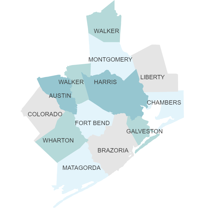 Skillful Touch service area map covering New Caney and greater Houston